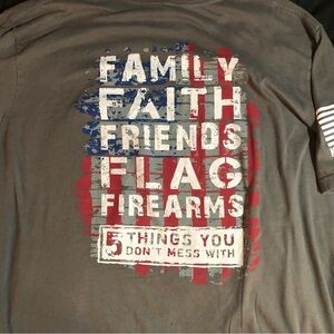 Nine Line Men's Graphic Tee - Gray with Patriotic Design